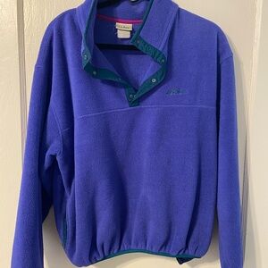 L.L. Bean Vintage Purple Pullover Sweater with Cozy Fleece